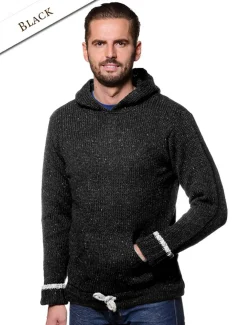 New Men's Wool Hoodie with Pouch Pocket Sweaters
