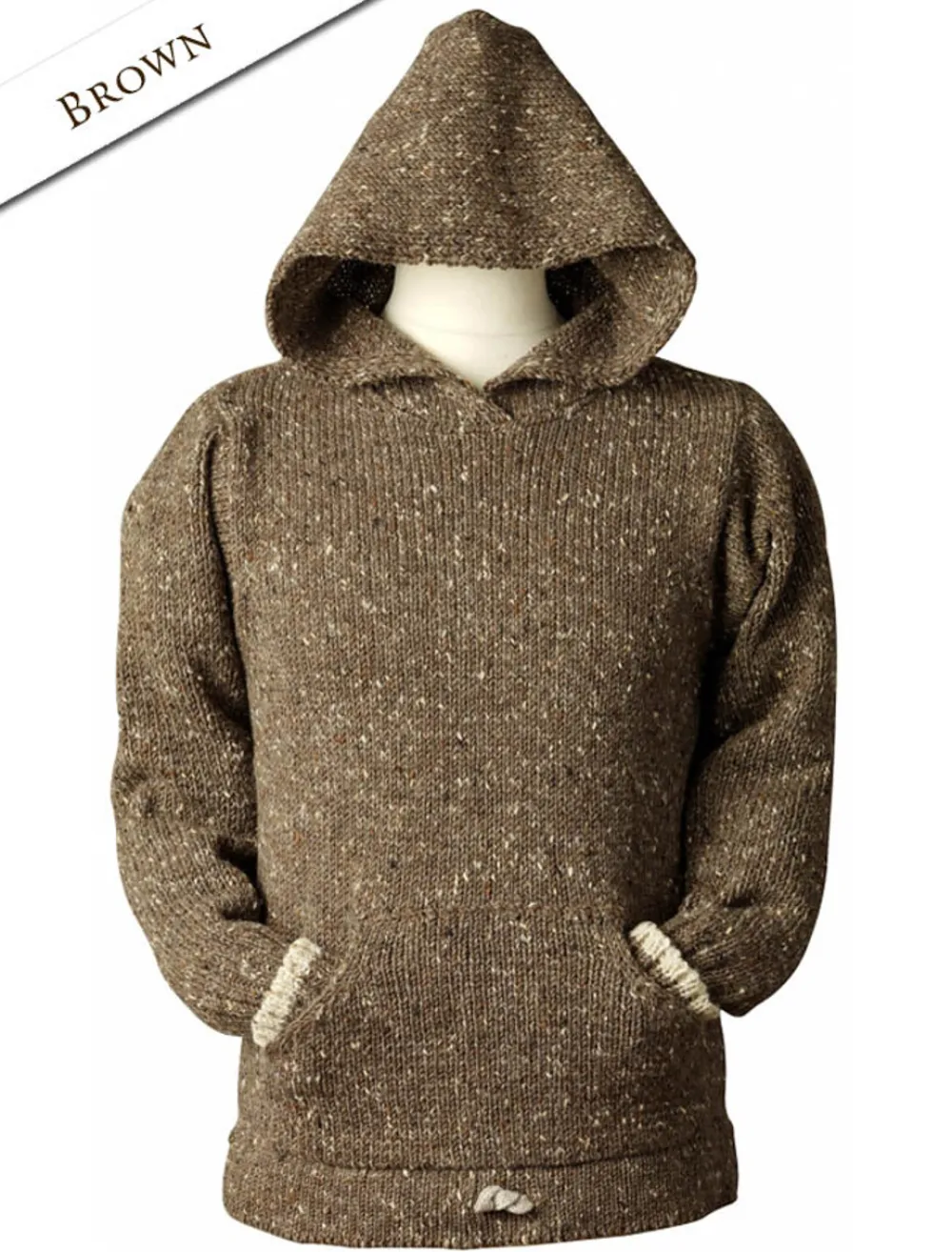 New Men's Wool Hoodie with Pouch Pocket Sweaters