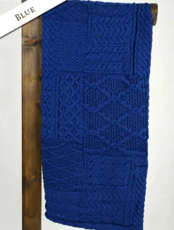 Cheap Merino Aran Patchwork Throw Knitted Wool Throws