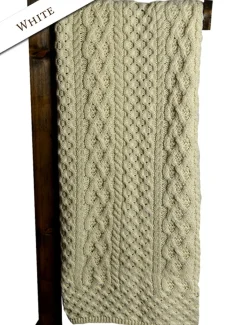 Store Merino Aran Throw Knitted Wool Throws