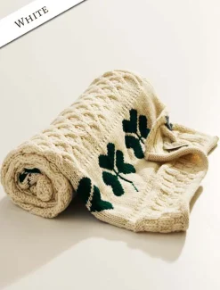 New Merino Shamrock Baby Throw Kids Baby Blankets & Throws|Knitted Wool Throws