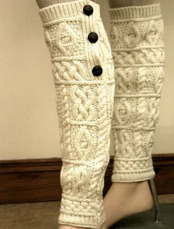 Clearance Merino Wool Aran Leg Warmers Women Irish Wool Socks & Slippers