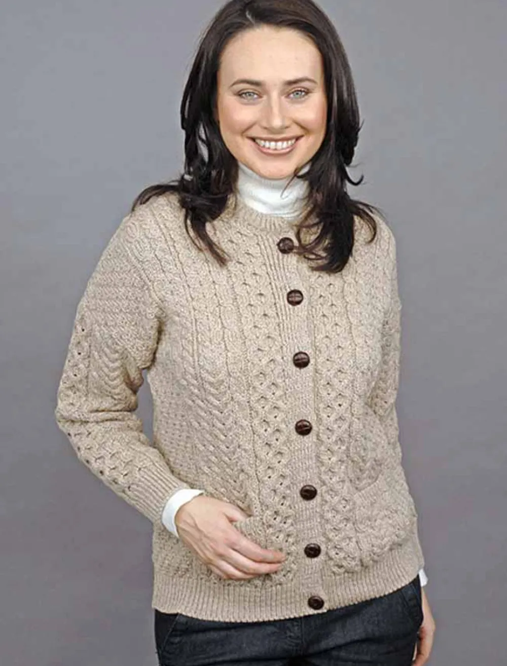 Flash Sale Merino Wool Aran Lumber Jacket Women Cardigans, Jackets & Coatigans