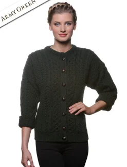 Flash Sale Merino Wool Aran Lumber Jacket Women Cardigans, Jackets & Coatigans