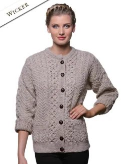 Flash Sale Merino Wool Aran Lumber Jacket Women Cardigans, Jackets & Coatigans