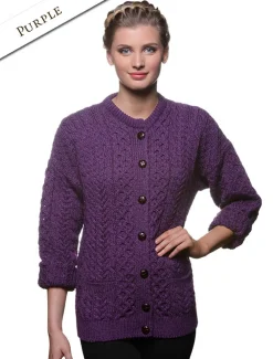 Flash Sale Merino Wool Aran Lumber Jacket Women Cardigans, Jackets & Coatigans