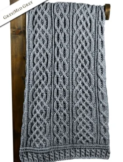 Sale Plated Aran Throw Knitted Wool Throws