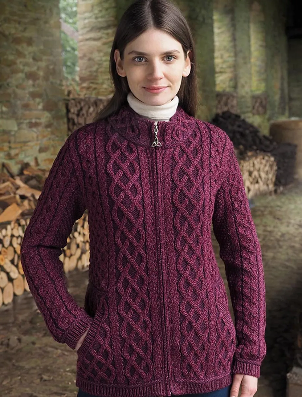 Best Sale Plated Cardigan with Celtic Zip Women Cardigans, Jackets & Coatigans