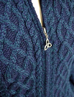Cheap Plated Coat with Celtic Zip Women Cardigans, Jackets & Coatigans