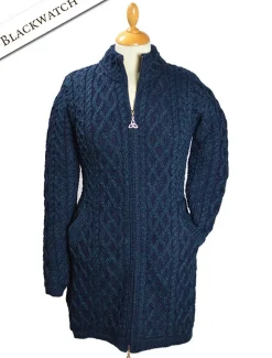 Cheap Plated Coat with Celtic Zip Women Cardigans, Jackets & Coatigans