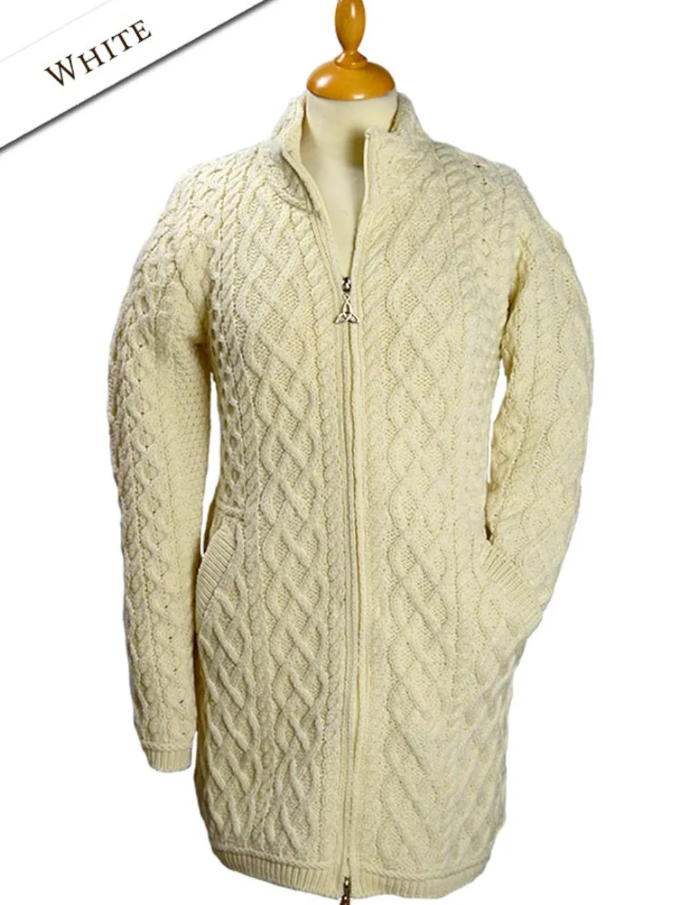 Cheap Plated Coat with Celtic Zip Women Cardigans, Jackets & Coatigans
