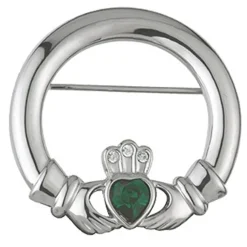Cheap Rhodium Plated Claddagh Brooch with Crystal Women Jewelry|Jewelry