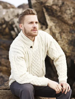 Best Shawl Neck Honeycomb Sweater Sweaters