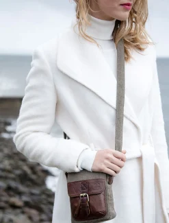 Cheap Small Traditional Tweed & Leather Flight Bag Women Bags And Satchels