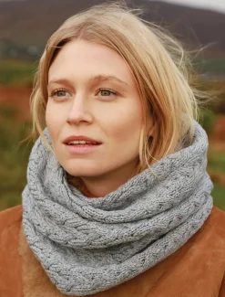 Clearance Super Soft Aran Infinity Scarf Women Knitted Wool Scarves