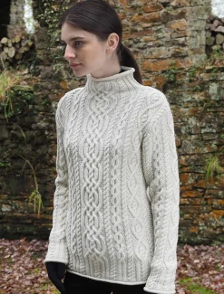 Shop Super Soft Aran Roll Neck Sweater Women Sweaters