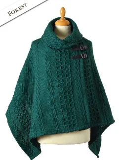Clearance Super Soft Cable Aran Shawl Women Ponchos, Capes & Shawls