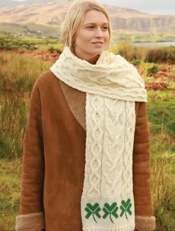 Flash Sale Three Shamrocks Merino Scarf Women Knitted Wool Scarves