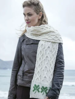Flash Sale Three Shamrocks Merino Scarf Women Knitted Wool Scarves