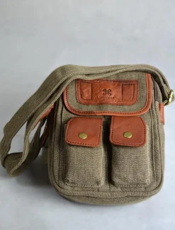 Flash Sale Traditional Tweed & Leather Double Pocket Bag Women Bags And Satchels|Bags And Satchels