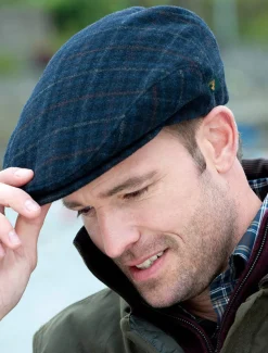 Flash Sale Trinity Tartan Flat Cap - Navy Irish Flat Caps