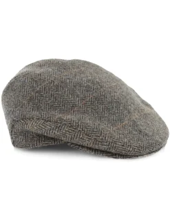 Online Trinity Tweed Flat Cap - Grey with Tan Irish Flat Caps