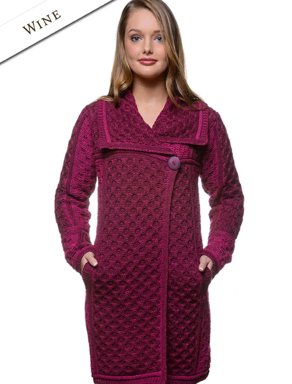 New Two Tone Merino Wool Coat Women Cardigans, Jackets & Coatigans
