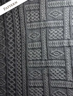 Outlet Two-Tone Aran Pleated Throw Knitted Wool Throws