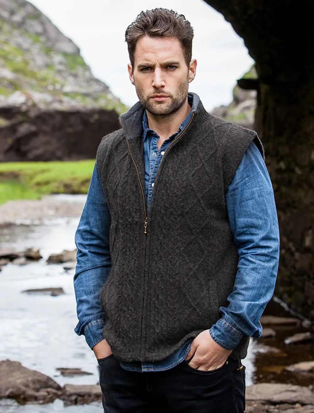 Fashion Windproof Aran Style Bodywarmer Cardigans, Jackets & Coats