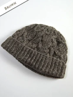 Cheap Womens Aran Fleece Lined Rib Cap Women Caps & Hats