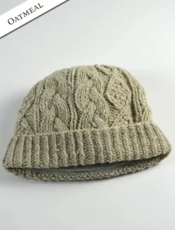 Cheap Womens Aran Fleece Lined Rib Cap Women Caps & Hats