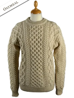 Clearance Women's Heavyweight Merino Wool Aran Sweater Women Sweaters