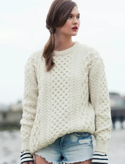 Clearance Women's Heavyweight Merino Wool Aran Sweater Women Sweaters
