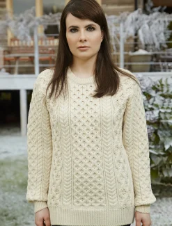 Clearance Women's Heavyweight Merino Wool Aran Sweater Women Sweaters