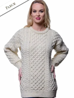 New Women's Heavyweight Traditional Aran Wool Sweater Women Sweaters