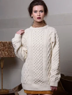 New Women's Oversized Wool Cashmere Aran Sweater Women Sweaters