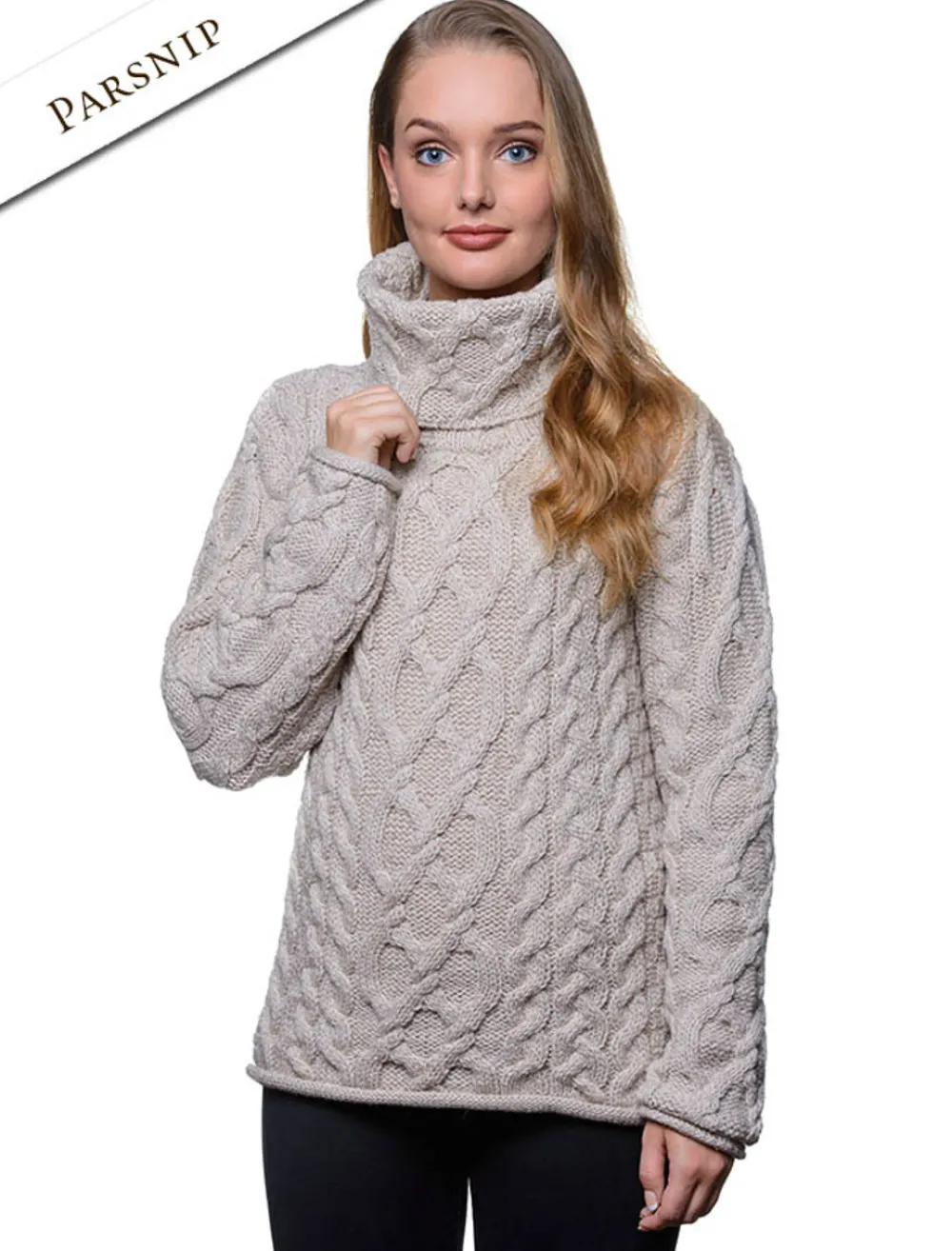New Womens Turtleneck Cable Knit Sweater Women Sweaters