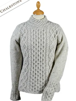 Shop Women's Wool Cashmere Aran Mock Turtleneck Sweater Women Sweaters