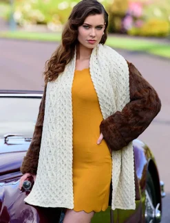Best Sale Women's Wool Cashmere Aran Honeycomb Scarf Women Knitted Wool Scarves