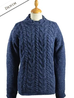 Clearance Wool Cashmere Aran Horseshoe Cable Sweater Women Sweaters