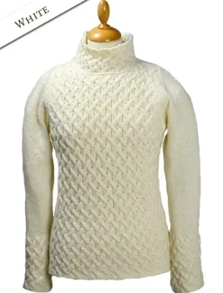Discount Wool Cashmere Aran Trellis Sweater Women Sweaters