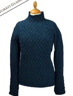 Discount Wool Cashmere Aran Trellis Sweater Women Sweaters