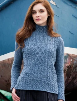 Clearance Wool Cashmere Patchwork Aran Sweater Women Sweaters