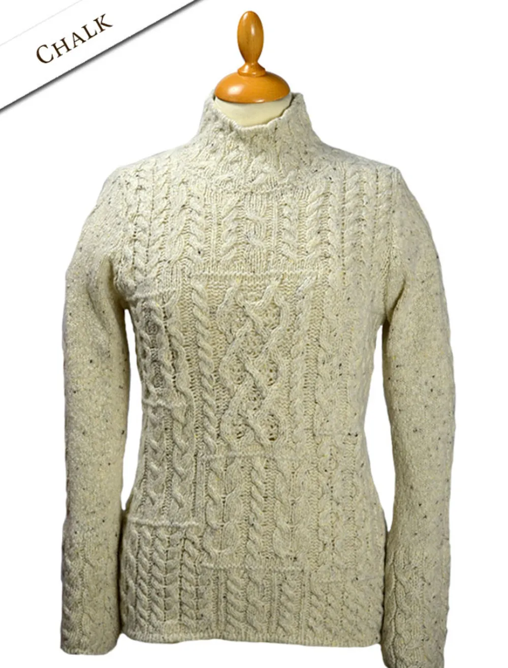 Clearance Wool Cashmere Patchwork Aran Sweater Women Sweaters