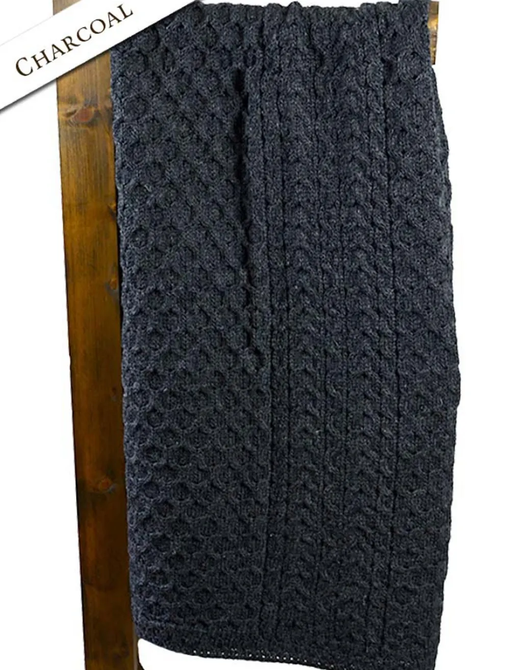 Clearance Wool Honeycomb Aran Throw Knitted Wool Throws