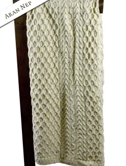 Clearance Wool Honeycomb Aran Throw Knitted Wool Throws