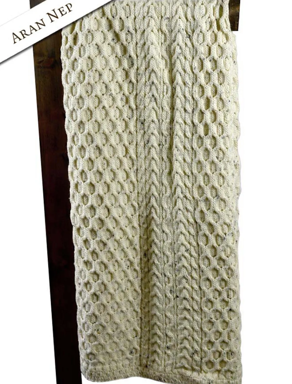 Clearance Wool Honeycomb Aran Throw Knitted Wool Throws
