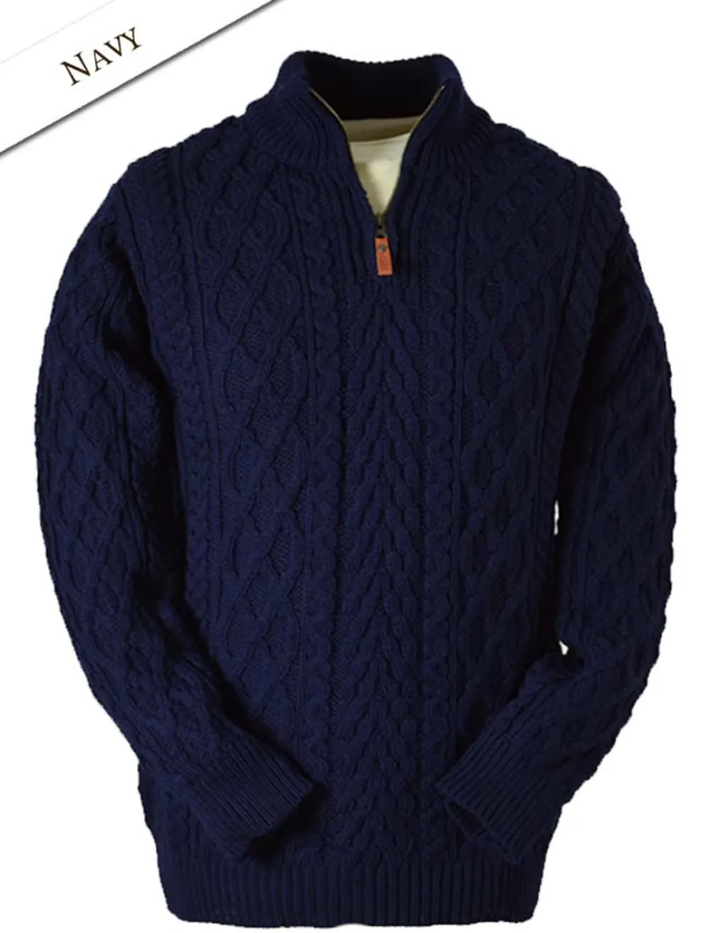 Shop Zip-Neck Aran Sweater Sweaters
